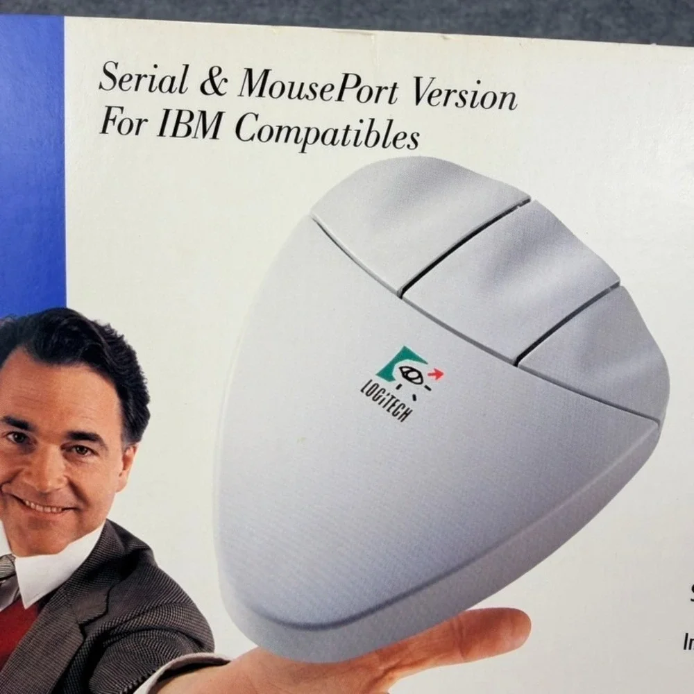 Vintage Logitech Model 1163 MouseMan Cordless Computer Mouse Complete